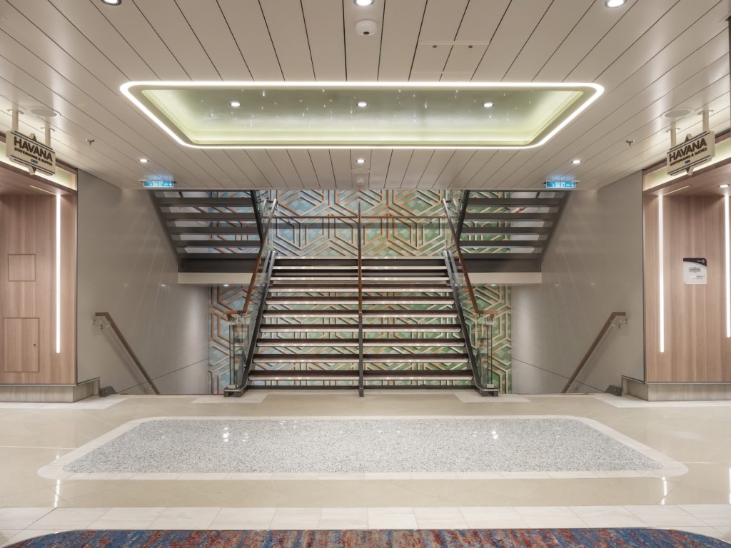 Metal marine ceilings by Lautex Oy in Carnival Celebration cruise ship