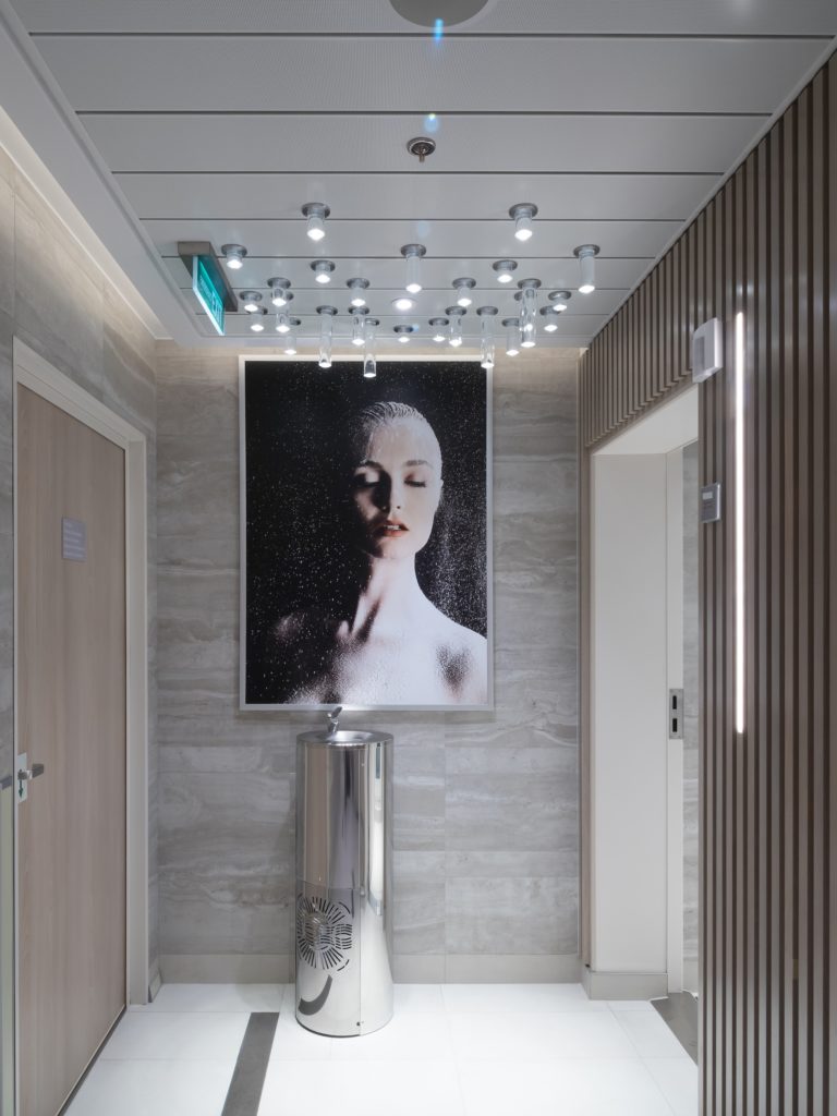 Metal ceiling made by Lautex Oy in Finland in the cruise ship Costa Toscana